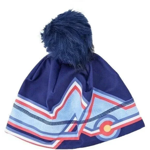 NWT Krimson Klover Mile High HAT Beanie Colorado Removable Pom Pom Blue HTF - Picture 12 of 12